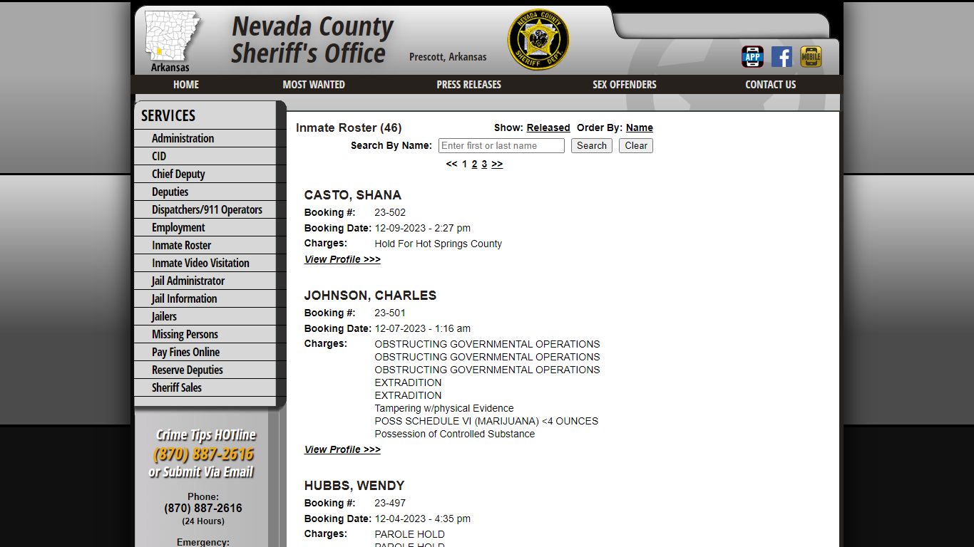 Inmate Roster - Current Inmates Booking Date Descending - Nevada County ...